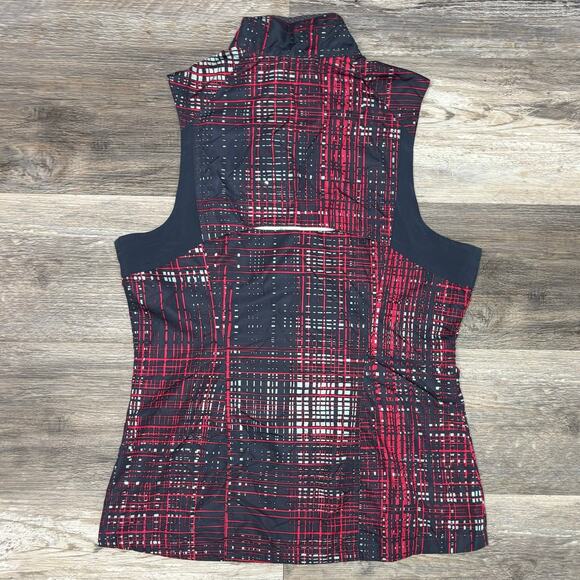 Brooks Womens Grid Pink Blue Small Vented Reflective Running Windbreaker Vest - Picture 3 of 9